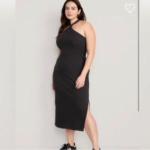 Ribbed halter midi dress